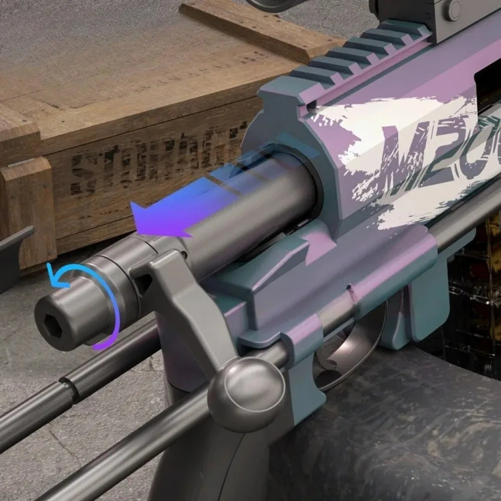 93/130cm M200 Shell Throwing Soft Bullet Toy Gun Manual Loading Sniper Rifle Model Can Fire Toy Gun Christmas Gift for Children