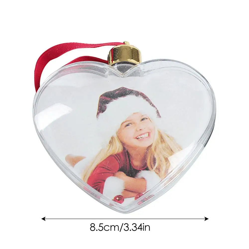 Christmas Tree Photo Frames Ball Pendant Creative Fillable Transparent Photo Decoration DIY Festive Atmosphere Hanging Ornaments