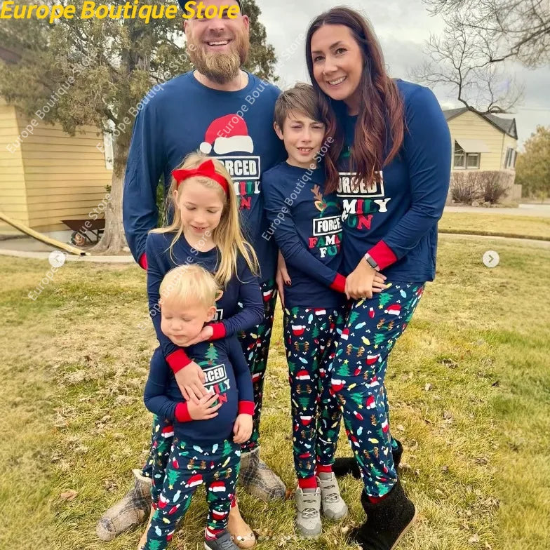 New Year's Costumes Family Matching Outfits Christmas Pajamas Mother Father Kids Clothing Set Baby Romper Xmas Family Look Pjs