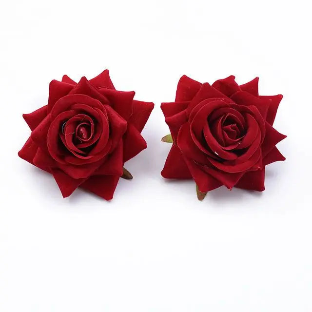 30/100PCS High Quality Artificial Flowers Festival Car Home Decoration Wedding Bridal Accessories DIY Art Wreath Gift Silk Roses