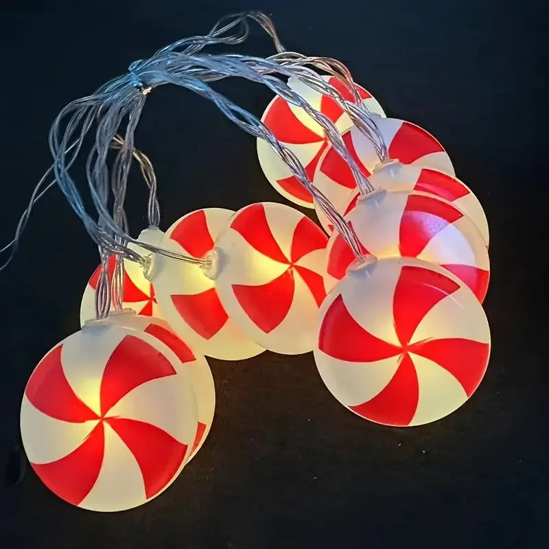 6m 40 LEDS Festive Candy Cane Spiral Light String Christmas Holiday Decoration LED Spooky Specter Fairy Lights Party Wedding 831