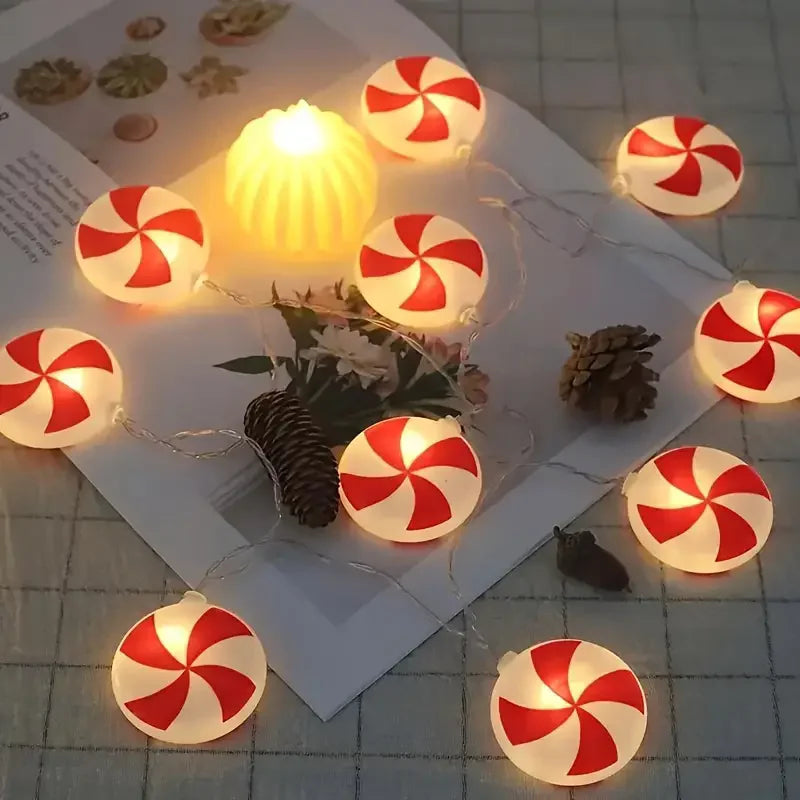 6m 40 LEDS Festive Candy Cane Spiral Light String Christmas Holiday Decoration LED Spooky Specter Fairy Lights Party Wedding 831