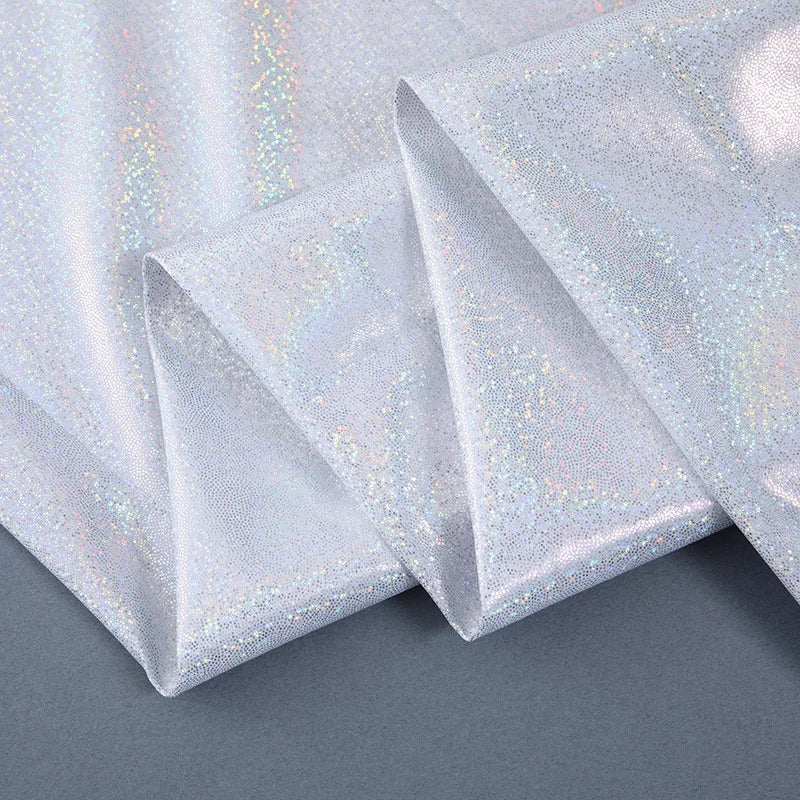 150CM Wide Colorful Symphony Laser Fingerprint Hot Stamping Fabric Clothing fabric Toy Cloth Christmas Bronzing Fabric