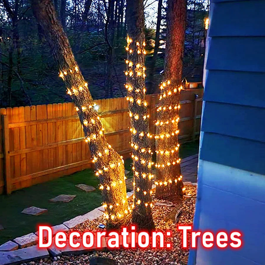 5M 10M 20M LED Outdoor Light String Fairy Garland USB Copper Wire Lights 8 Mode For Christmas Festoon Party Holiday Lights