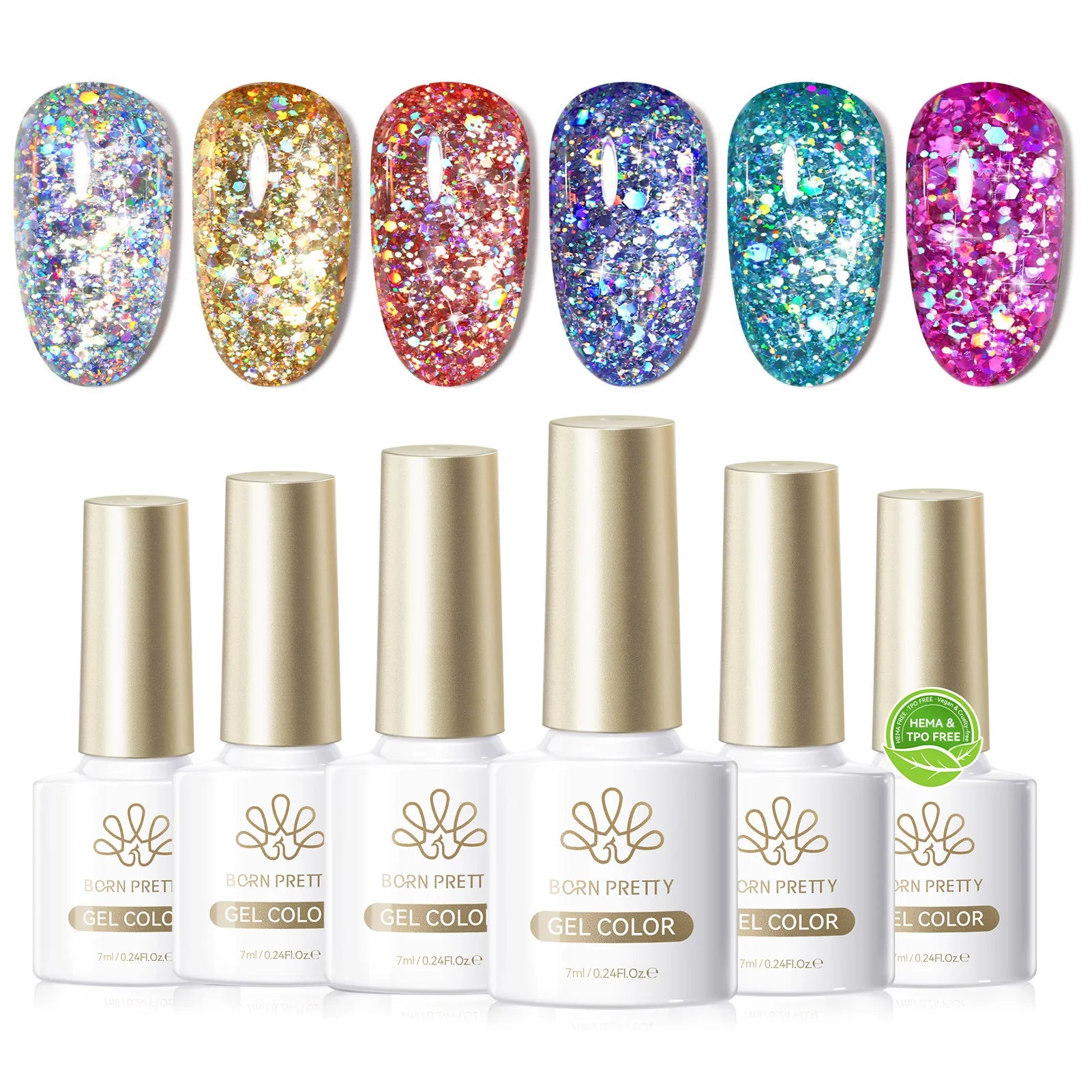 BORN PRETTY 7ml 6PCS Christmas Scarlet Carol Frosty Ode Cat Magnetic Eye Gel Nail Polish Set Winter Snowflake Soak Off UV Salon