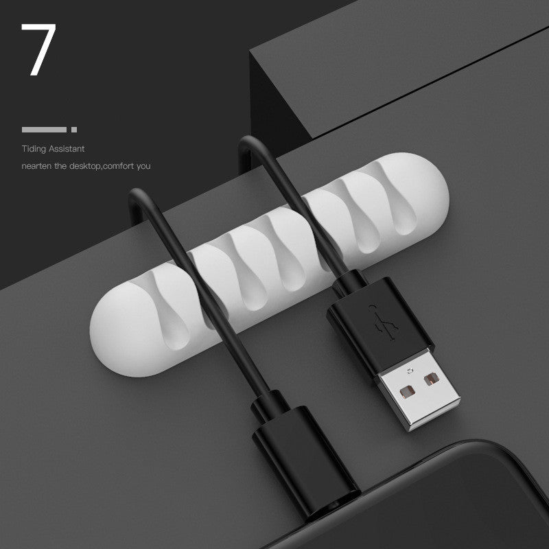 Smart Cable Holder Silicone Flexible Cable Winder Wire Organizer Holder Cord Management Clip For USB Earphone Network Cable
