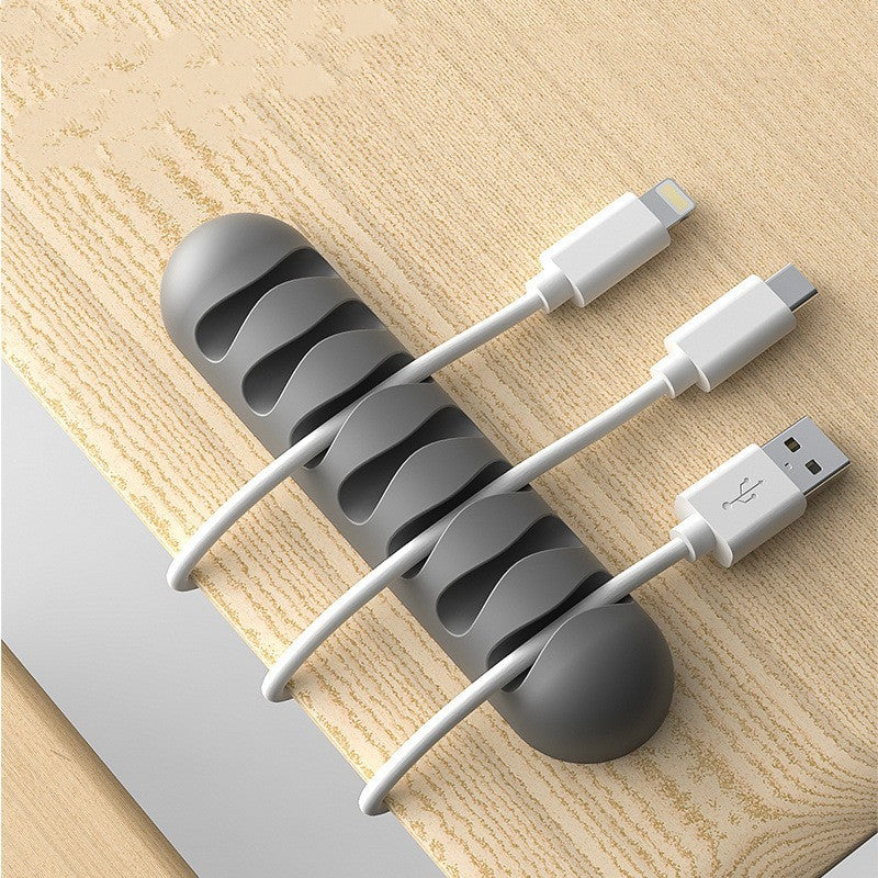 Smart Cable Holder Silicone Flexible Cable Winder Wire Organizer Holder Cord Management Clip For USB Earphone Network Cable