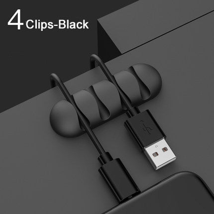 Smart Cable Holder Silicone Flexible Cable Winder Wire Organizer Holder Cord Management Clip For USB Earphone Network Cable
