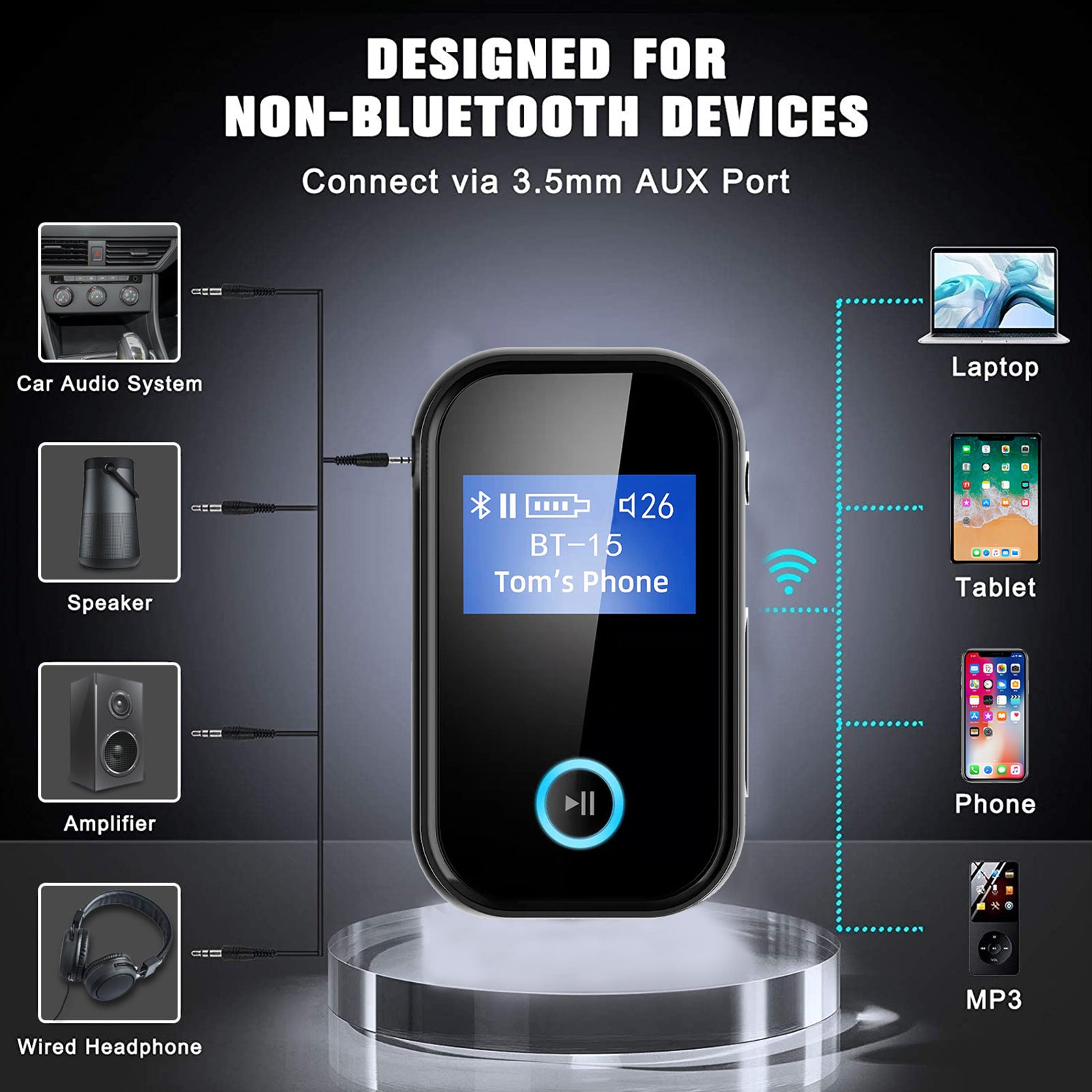 Car Bluetooth Audio Speaker Adapter Receiver