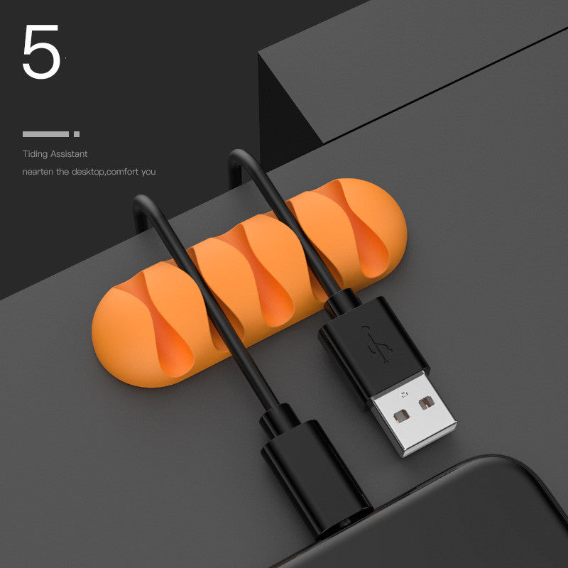 Smart Cable Holder Silicone Flexible Cable Winder Wire Organizer Holder Cord Management Clip For USB Earphone Network Cable